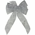 thumbnail image 1 of Northlight Glitter Snowflake 6-Loop Sheer Christmas Bow Decoration - 9" x 14" - Silver, 1 of 3