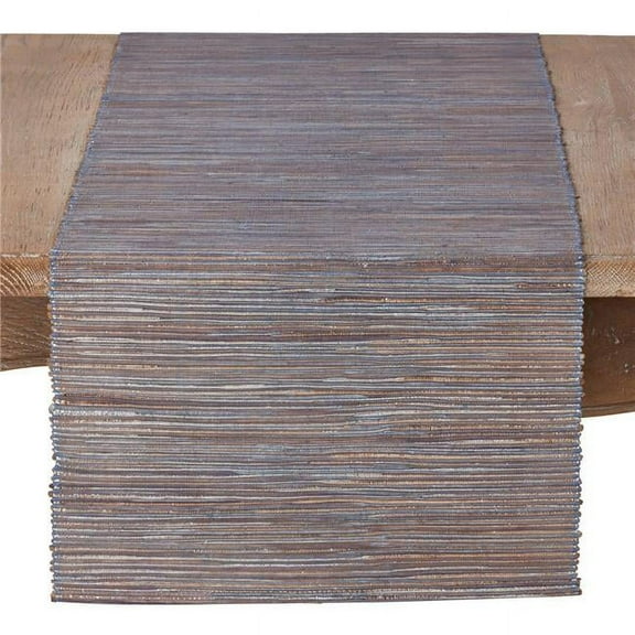 14 x 90 in. Shimmering Woven Nubby Water Hyacinth Table Runner, Brown