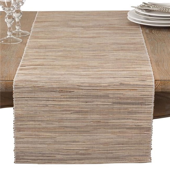 14 x 90 in. Shimmering Woven Nubby Water Hyacinth Table Runner, Natural