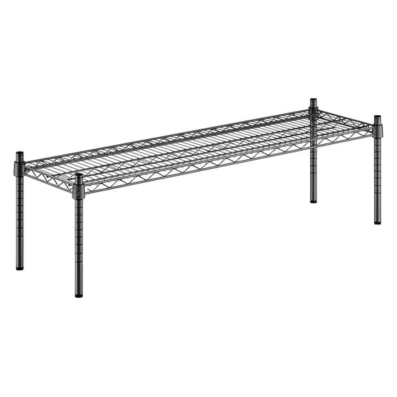14" x " x 14" Black Epoxy Wire Storage Shelf, Dunnage Rack, 1 Tier Small Shelf