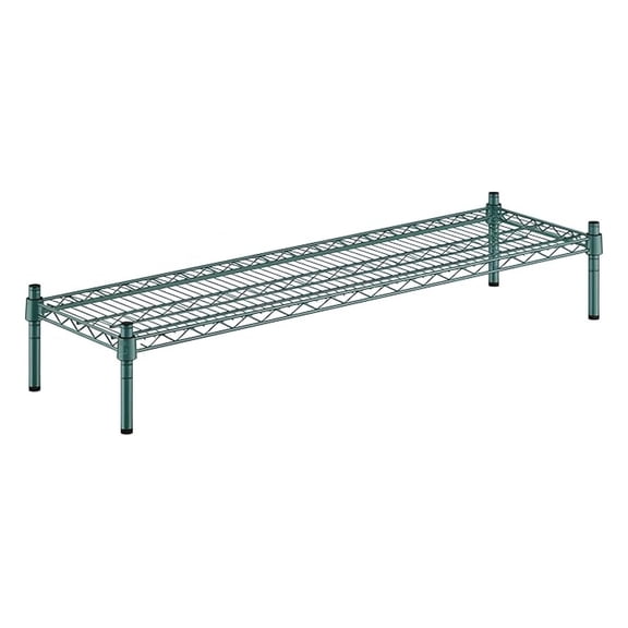 14" x " x 8" Green Epoxy Wire Storage Shelf, Dunnage Rack, 1 Tier Small Shelf