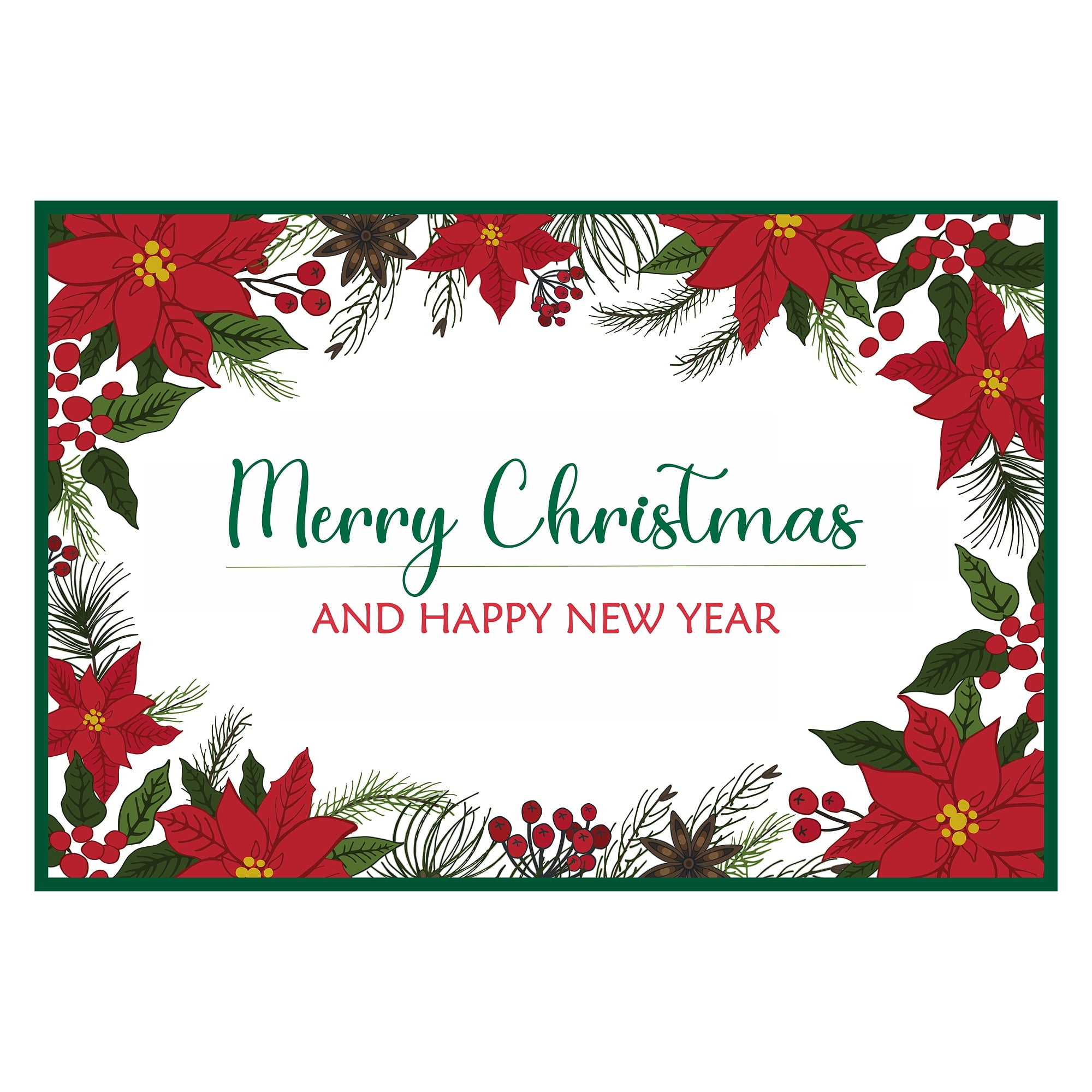 14-x10-christmas-poinsettia-and-berries-paper-placemats-50-pack