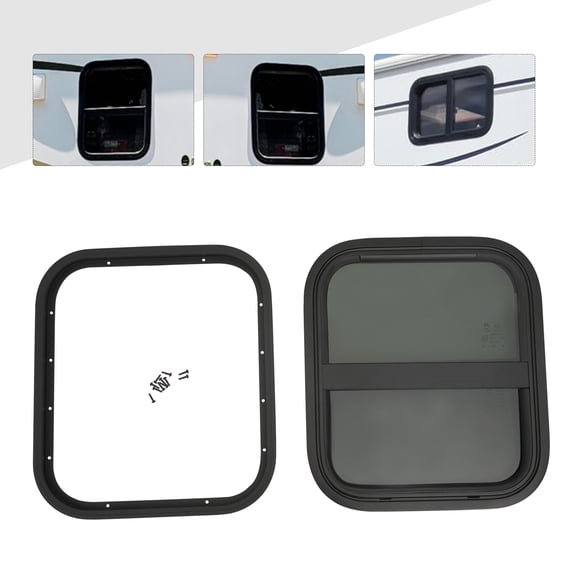 14"x16" Vertical Slider RV Window Cargo Trailer Camper With Mounting Trim Rings