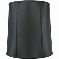14"x16"x17" Prestige Large Drum Lampshade Black Shantung, Cylinder Shade for Tall Table Lamps