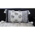 thumbnail image 1 of 14"x24" Melange Striped Throw Pillow with Large Poms and Tassels, 1 of 3