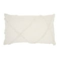thumbnail image 1 of 14"x24" Oversized Distressed Diamond Lumbar Throw Pillow White: Cotton Fabric, Indoor Use, Zippered, 1 of 5