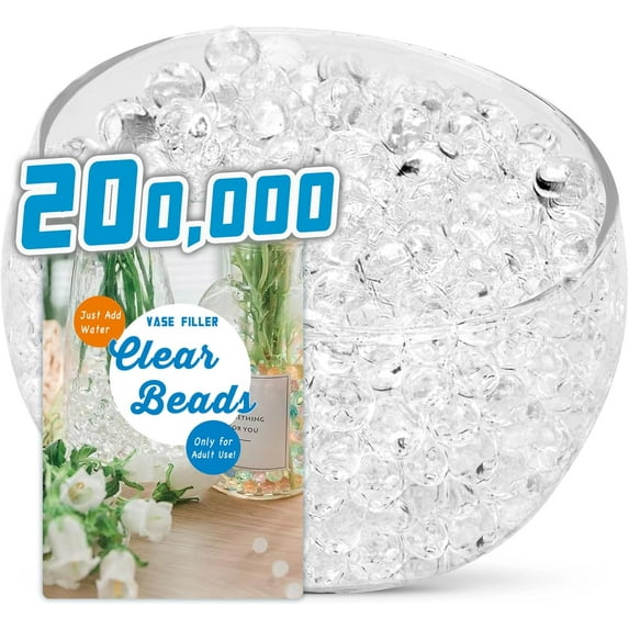 140,000 Clear Water Beads for Vase Filling Decoration, Floating Candles Centerpiece, Wedding Centerpiece, Floral Arrangement Decor, Soilless Planting. Only for Adult Use