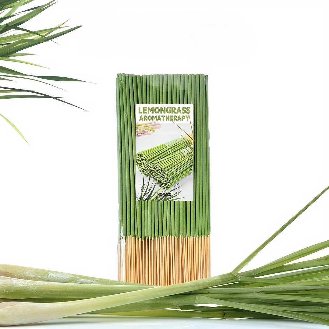 140/170 Handmade Natural Bamboo Lemongrass Sticks - Long-lasting Burning Time of 30-40 Minutes, Refreshing Herbal Fragrance Sticks in Summer