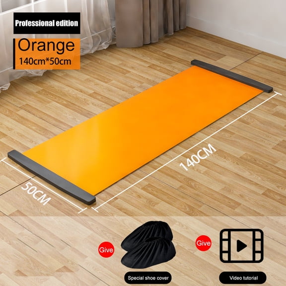 140/180/200cm Multifunctional Yoga Sliding Mat for Ice Hockey Roller Skating Leg Exercise Indoor Sliding Fitness Training Board