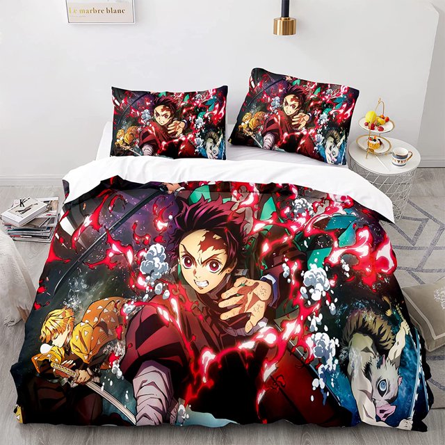 140*200cmAnime Demon Slayer Down Quilt Set Bedding Set Youth Quilt Set