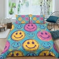 140*200cmColorful Smiley Face Quilt Cover for Teens and Adults Quilt