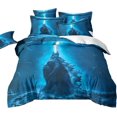 140*200cmGodzilla Monster Print Bedding Set Lightweight Microfiber Set