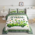 140*200cmSt. Patrick's Day Quilt Set Twin Size Green Clover Leaves
