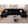 thumbnail image 1 of 167" U-Shaped Cloud Sectional with Ottoman & Left Chaise, 5-Seater Modular Sofa Set with 7 Pillows, Plush Corduroy Deep Seat Couch, No Assembly Required, 1 of 6