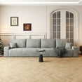 thumbnail image 1 of 140" Cloud Sectional Couch, Modern Modular Sofa with Deep Seat, Plush Corduroy Fabric Upholstered Couches for Living Room Bedroom, No Assembly Required, Grey, 1 of 7