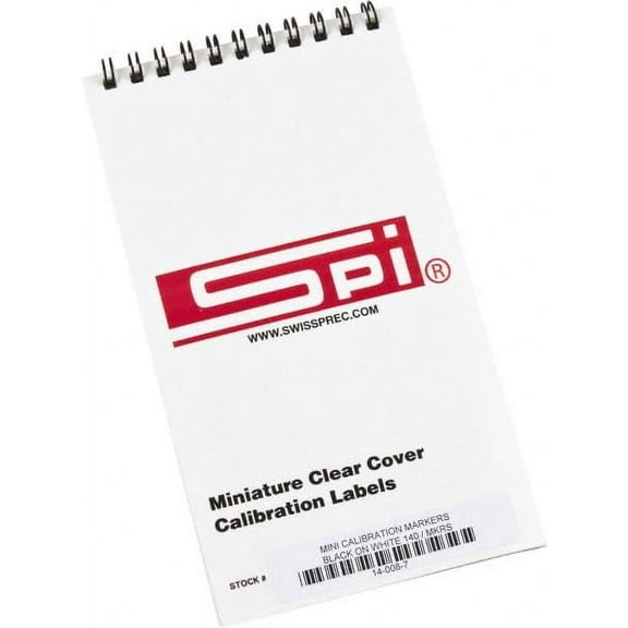 140 Count Miniature Clear Cover SPI Calibration Labels, 1" x 5/8", Black Print