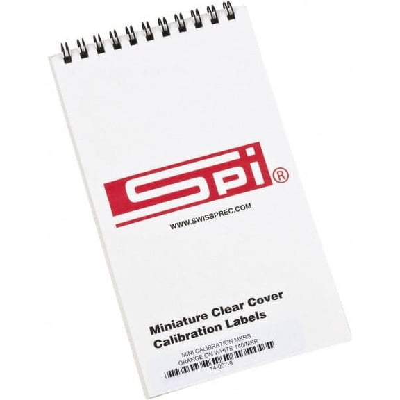 140 Count Miniature Clear Cover SPI Calibration Labels, 1" x 5/8", Orange Print