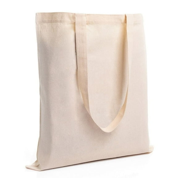 Top Cotton Pack of 6 – 100% Cotton Reusable Tote Bags – Bulk Grocery, Shopping, DIY, Beach & Gift Use (Natural)