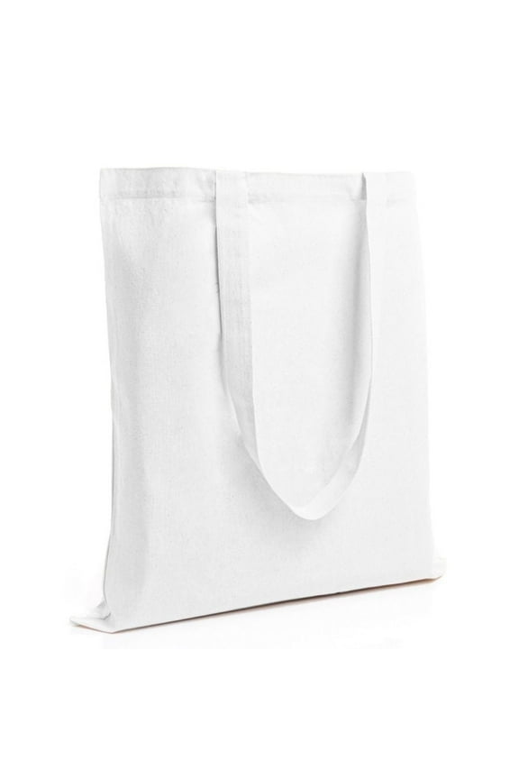 Pack of 24 – 100% Cotton Reusable Tote Bags – Bulk Grocery, Shopping, DIY, Beach & Gift Use (White)