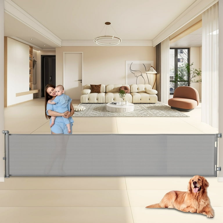 140 Inch Retractable Baby Gates, Extra Wide Baby Gates for Large