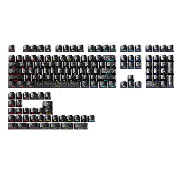 140 Key Side Printed Carbon looked Texture 2.0 Keycaps with Backlighting For Mechanical Gaming Keyboards