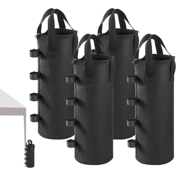 140 LBS Top Zipper Sand Bags for Canopy Legs, Canopy Weights Set of 4, Extra Large Sand Bags for Weights, Pop up Canopy Tent, Gazebo, Carport, RV Awning, Outdoor Sun Shelter(Without Sand)
