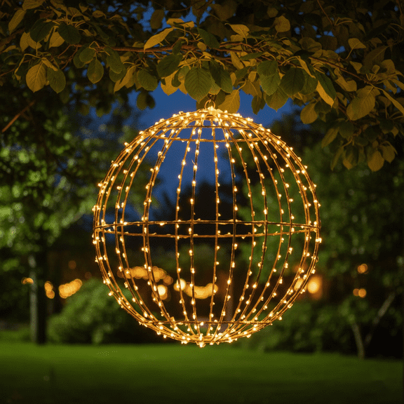 140 LED Christmas Ball Lights, 12 Inch Lighted Sphere Balls Battery Powered with 8 Lighting Modes & Timer for Outdoor Christmas Decorations Yard Porch Garden Patio Trees Holiday Lights Home
