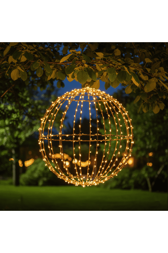 140 LED Christmas Ball Lights, 12 Inch Lighted Sphere Balls Battery Powered with 8 Lighting Modes & Timer for Outdoor Christmas Decorations Yard Porch Garden Patio Trees Holiday Lights Home