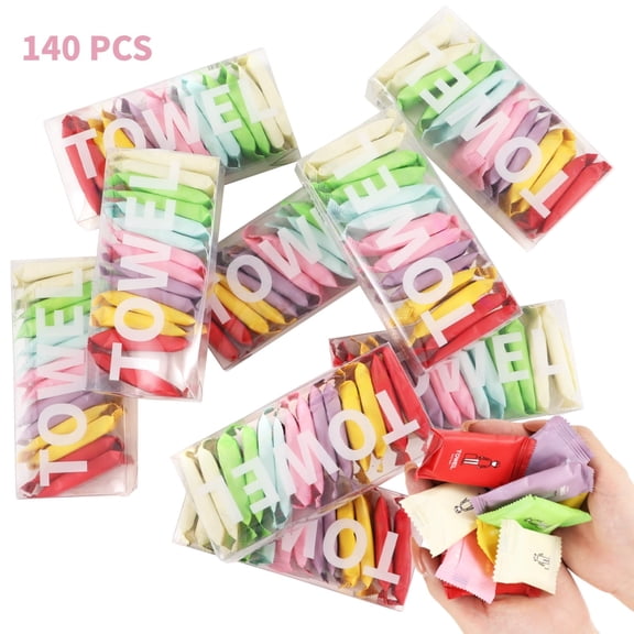 140 PCS Compressed Towels, Disposable Compressed Towels Tablets for Face Camping Travel Business Trip