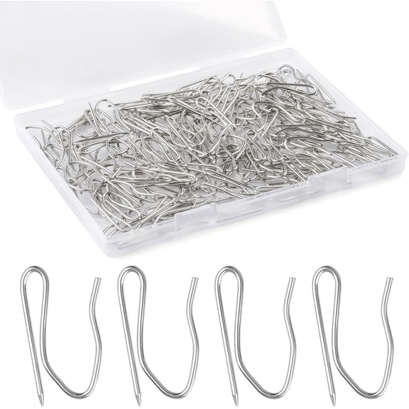 140 PCS Metal Curtain Hooks for Drapes, 1.2 in Rustproof Drapery Pins Pinch Pleat Curtain, S-Shaped Pin-On Hook Window, Door, Shower, RV Curtains
