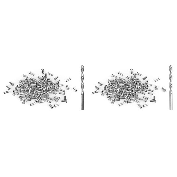 140 Pack Stainless Steel Protector Sleeves for 1/8Inch 5/32Inch or 3/16Inch Cable Railing, Cable Protector Sleeves,140 x Protector Sleeves 2 x drill bit,Silver