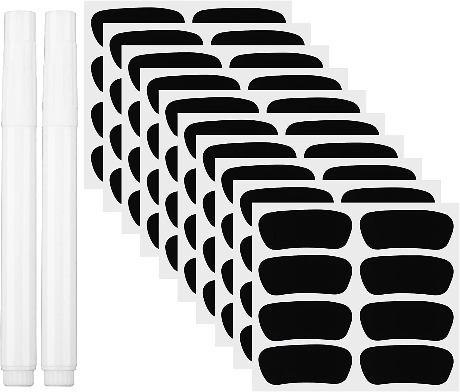 140 Pairs Eye Black Stickers with 2 White Pencils, Eye Black Stickers for Football Eye Stickers