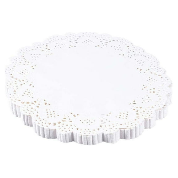 140 Pcs 5.5 Inch Round Lace Decorative Paper Placemats Doilies for Cakes Desserts Baked Treat Display