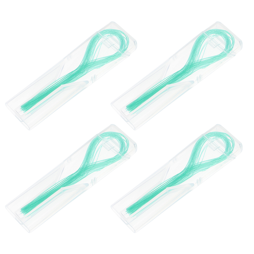 140 Pcs Charcoal Floss Dental Threading Teeth Cleaning Threaders Bridge