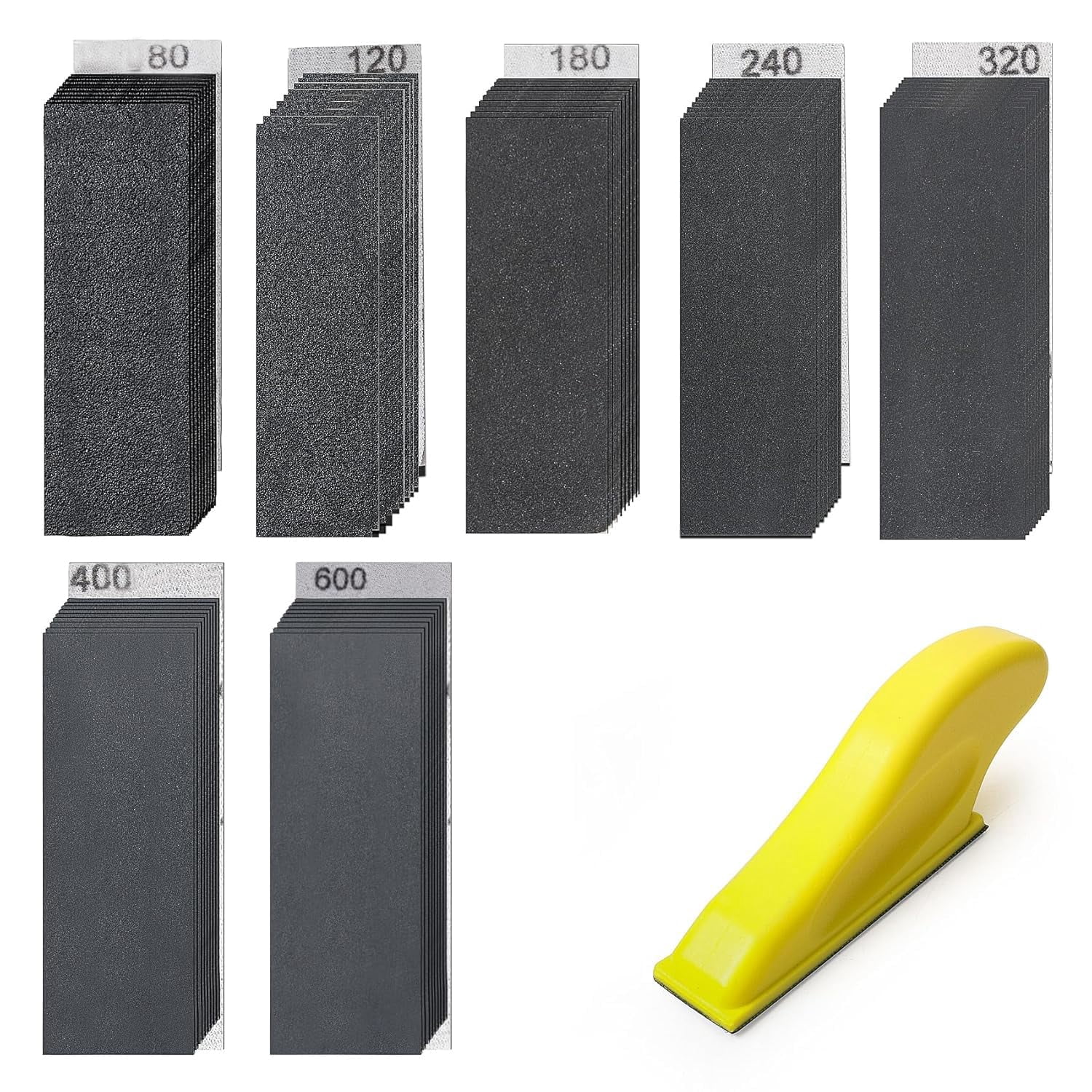 140 Pcs Detail Hand Sander Kit, 3.5”x 1”Mini Finger Micro Sander Paper ...