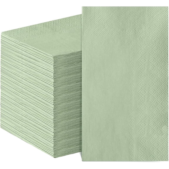 140 Pcs Sage Green Napkins Disposable Easter Sage Green Dinner Napkin Decorative Guest Bathroom Napkins Green Napkin for Wedding, Baby Shower, Bathroom, Kithchen