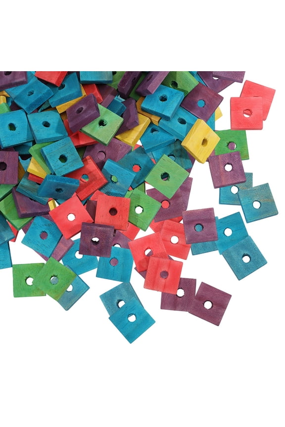 140 Pcs Wooden Parrot Toys Blocks Beak Foot Craft Cage Part Mini Wood Chip Charms Bird Toys