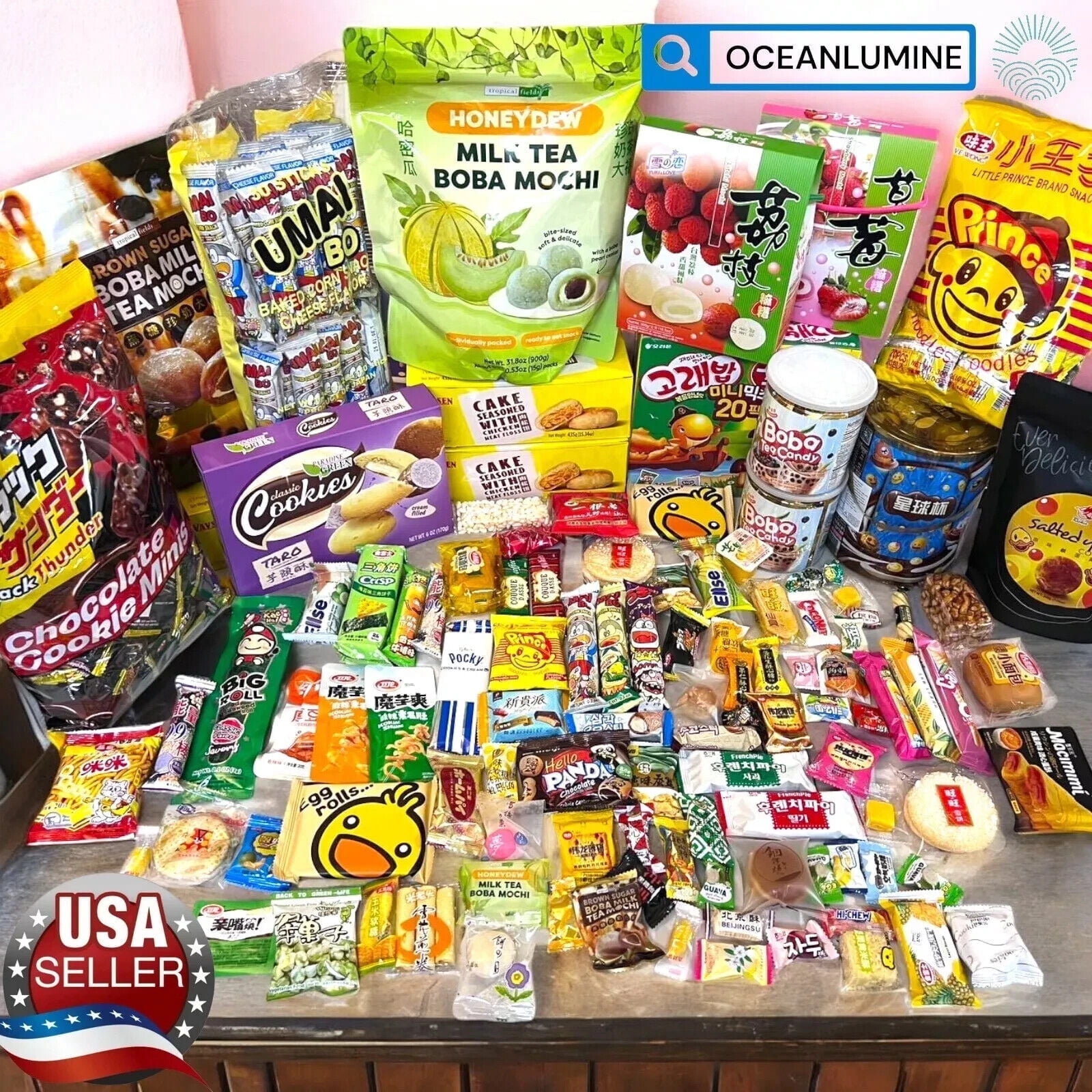 140 Piece +2 Full Size Snack Box Asian Japanese Chinese Korean Variety Snack Fun Box