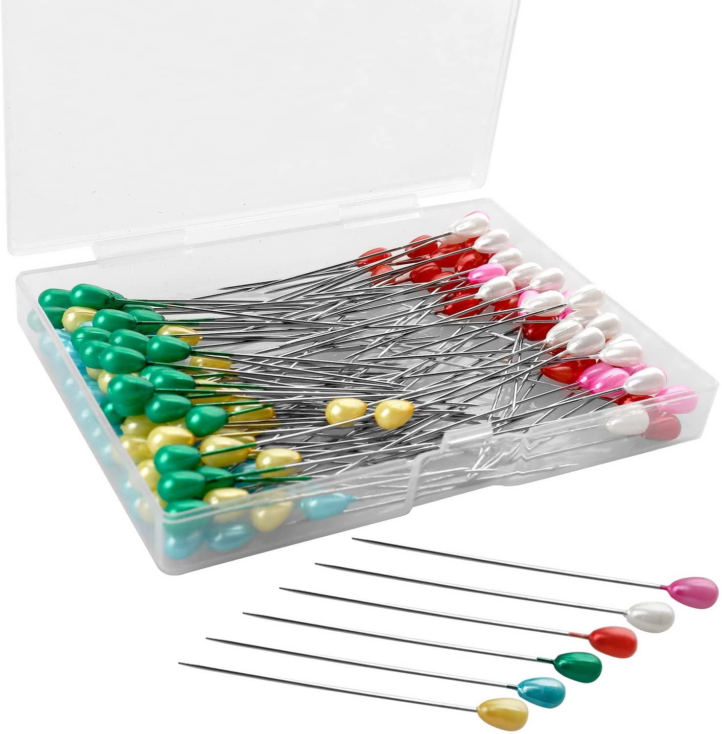 140 Pieces Corsage Pins, Long Teardrop Pearl Head Pins Sewing Pins ...