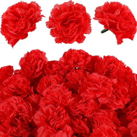 140 Pieces Marigold Flower Heads Mexican Artificial Marigold Flowers Valentine Day Flowers Day of The Dead Decoration for Diwali Indian Decor DIY Wreath Garland Craft (Red, 2 Inch)