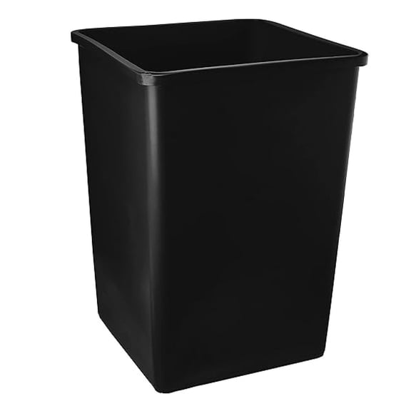 140 Qt. / 35 Gallon / 132 Liters Black Square Trash Can. Trash Bin Kitchen Trash Can Recycling Bins Plastic Bin Garbage Can.
