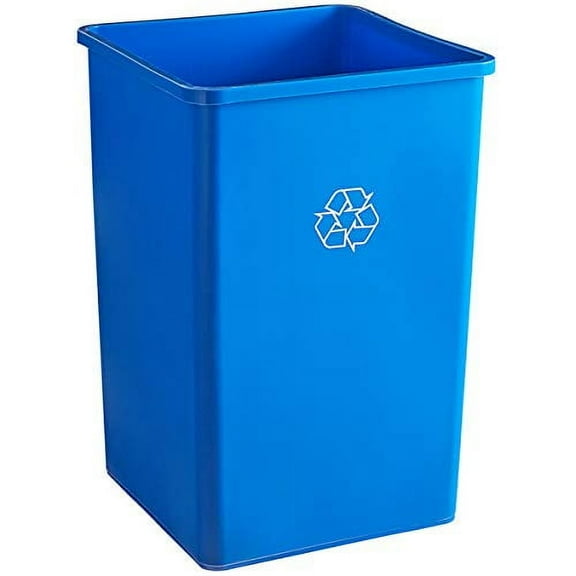 140 Qt. / 35 Gallon / 132 Liters Blue Square Recycle Bin. Trash Bin Kitchen Garbage Can Waste Basket Recycle Bin$$Storage