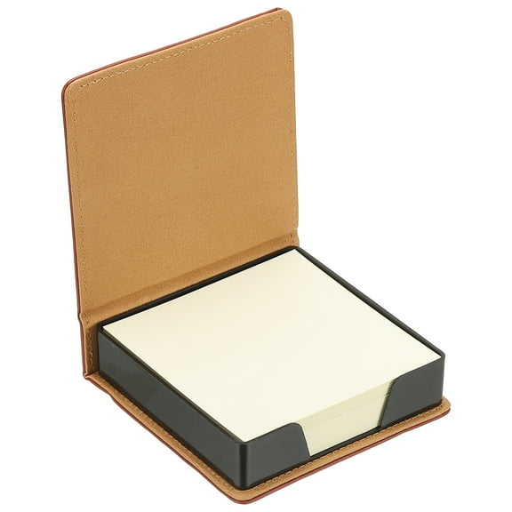 140 Sheets Leather Sticky Notes Holder, 10in Post Notes Holder Storage Box Desktop Mini Case Business Card Holder Memo Pad Organizer for Desk Home Office Books Notebook, Brown