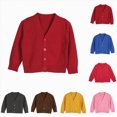 thumbnail image 1 of 140 Toddler Boys Girls Sweaters Long Sleeve Warm Kids Button Knitted Tops Basic Winter Fall Cardigans Pink Cardigan Sweater, 1 of 9