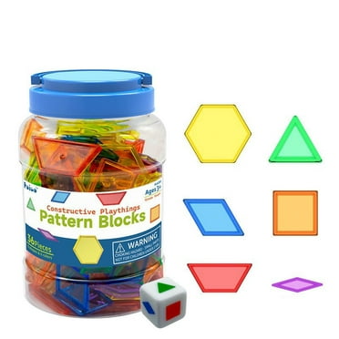 140 Translucent Pattern Blocks – Light Table Manipulatives & Geometric Shapes for Kids