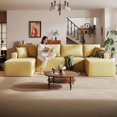 thumbnail image 1 of 140" Oversized U-Shaped Modular Cloud Couch, Deep Seating, No Assembly Required, Yellow Teddy Fabric, 1 of 8