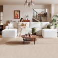 thumbnail image 1 of 140 '' Oversized U-Shaped Chaise Sofa Modern Modular Cloud Couch with Deep Seating Upholstered Sofa for Living Room Bedroom,No Assembly Required, White(Teddy Fabric), 1 of 9