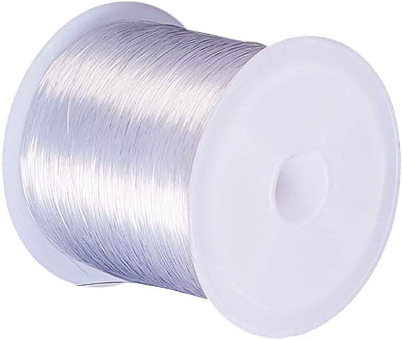 140 Yards Clear Invisible Craft Nylon Thread 0.2mm Monofilament Fishing Line Bead String Cord for Gemstone Jewelry DIY Making Bracelet Hanging Decoration Sewing Quilting Hair Weaving