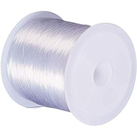140 Yards Clear Invisible Craft Nylon Thread 0.2mm Monofilament Fishing Line Bead String Cord for Gemstone Jewelry DIY Making Bracelet Hanging Decoration Sewing Quilting Hair Weaving