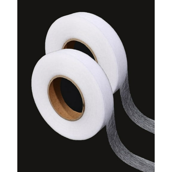 140 Yards Iron on Hemming Tape, 2 Rolls 1 inch Adhesive No Sewing Hem Tape, Stitch Witchery Tape, Iron on Tape for Hemming, Fusible Tape Adhesive Wonder Web for Curtain, Pants, Clothes, White